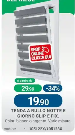 Cfadda Tenda a rullo notte e giorno clip e fix offerta