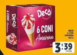 Deco Superfreddo Decò 6 coni amarena offerta
