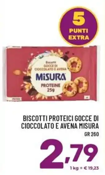 Biscotti proteici gocce di cioccolato e avena Misura