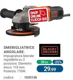 Cfadda Smerigliatrice angolare Black+Decker offerta