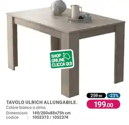 Cfadda Tavolo Ulrich allungabile offerta
