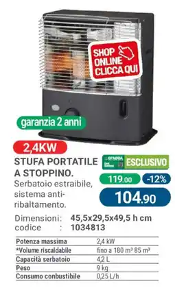 Cfadda Stufa portatile a stoppino offerta