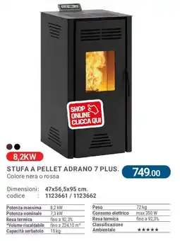 Cfadda Stufa a pellet Adrano 7 Plus offerta