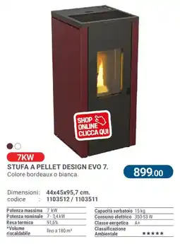 Cfadda Stufa a pellet design evo 7 offerta