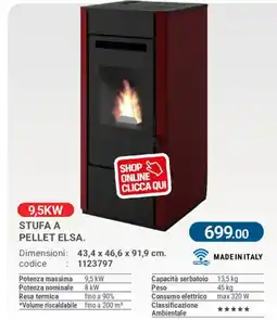 Cfadda Stufa a pellet Elsa offerta