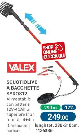 Cfadda Scuotioline a bacchette Syros12 Valex offerta