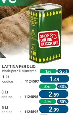 Cfadda Lattina per olio offerta