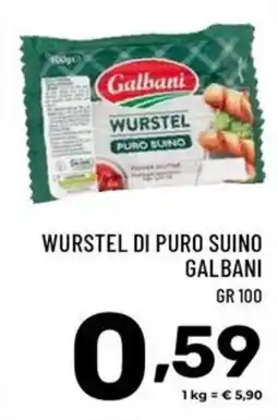 Il Centesimo Wurstel di puro suino Galbani offerta
