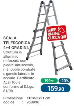 Cfadda Scala telescopica 4+4 gradini offerta