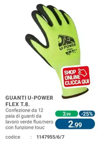 Guanti U-Power Flex T.8.
