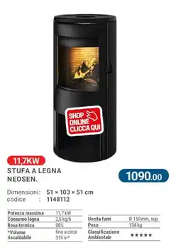 Cfadda Stufa a legna Neosen offerta