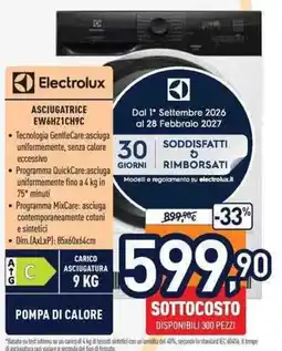 Unieuro Asciugatrice Electrolux offerta
