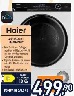 Unieuro Haier asciugatrice offerta