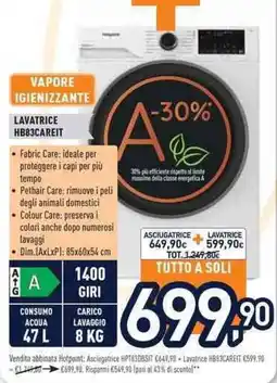 Unieuro Lavatrice HB83CAREIT offerta