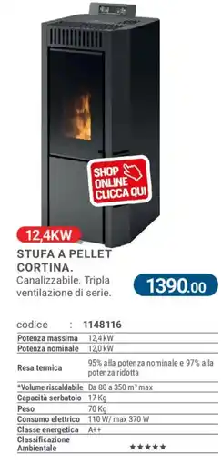 Cfadda Stufa a pellet cortina offerta