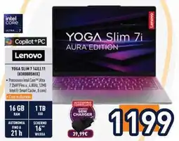 Unieuro Lenovo YOGA Slim 7i Aura Edition offerta