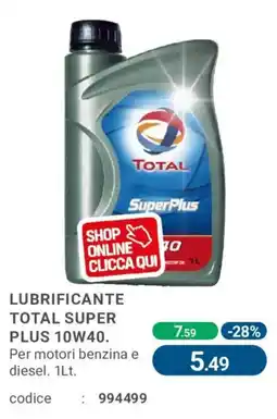 Cfadda Lubrificante Total Super Plus 10W40 offerta