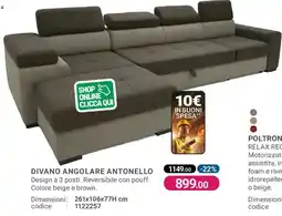 Cfadda Divano angolare Antonello offerta