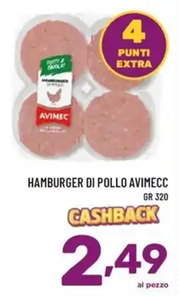 Il Centesimo Hamburger di pollo Avimec offerta