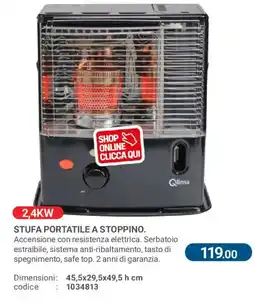 Cfadda Stufa portatile a stoppino Qlima offerta