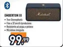Unieuro Marshall Emberton III offerta