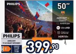 Unieuro Philips Ambilight TV 4K Smart 50PUS8001 offerta
