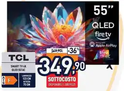 Unieuro TCL SMART TV 4K QLED 55T6C offerta