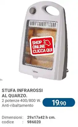 Cfadda Stufa infrarossi al quarzo offerta