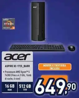 Unieuro Acer Aspire XC-1725_BARR offerta