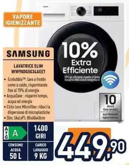 Unieuro Samsung lavatrice slim offerta