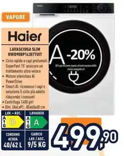 Unieuro Haier Lavasciuga Slim offerta