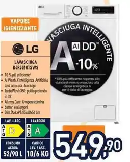 Unieuro Lavasciuga LG D4R501TWS offerta