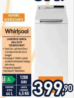 Unieuro Whirlpool lavatrice carica dall'alto offerta