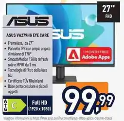 Unieuro ASUS VA279HG Eye Care offerta