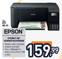 Unieuro Epson Ecotank ET-2861 stampante multifunzione offerta