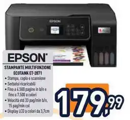 Unieuro Epson stampante multifunzione Ecotank ET-2871 offerta