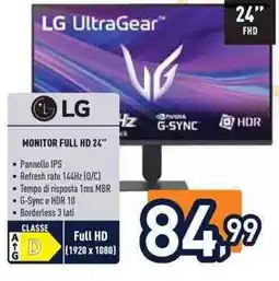Unieuro LG Monitor Full HD 24" offerta