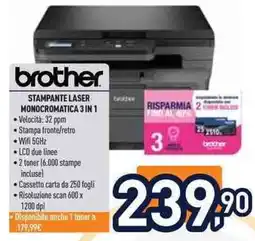 Unieuro Stampante laser monocromatica 3 in 1 Brother offerta