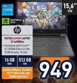 Unieuro Hp Victus Gaming Laptop 15-fa2000nlx offerta