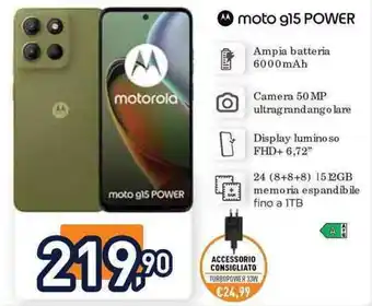 Unieuro moto g15 POWER offerta