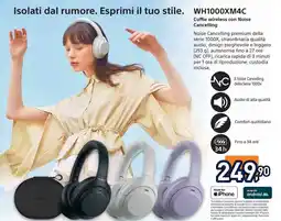 Unieuro Cuffie wireless con Noise Cancelling WH1000XM4C offerta