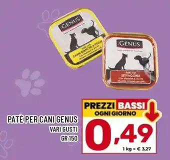 Il Centesimo Paté per cani Genus offerta