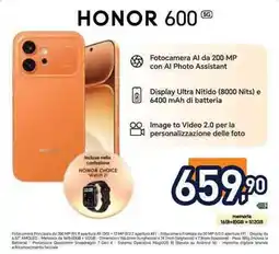Unieuro Honor 600 5G offerta