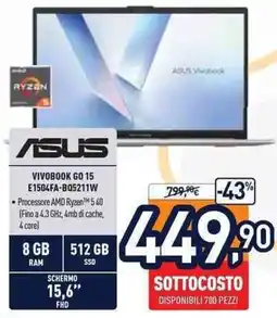 Unieuro Asus Vivobook Go 15 offerta