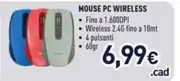 Unieuro Mouse pc wireless offerta