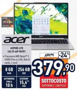 Unieuro Acer Aspire Lite offerta