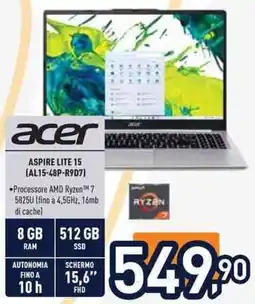 Unieuro Acer Aspire Lite 15 offerta