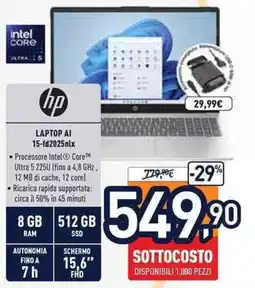 Unieuro HP Laptop AI 15-fd2025nlx offerta