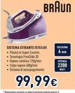 Unieuro Braun sistema stirante IS1514VI offerta
