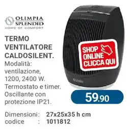 Cfadda Olimpia Splendid termo ventilatore caldosilent offerta